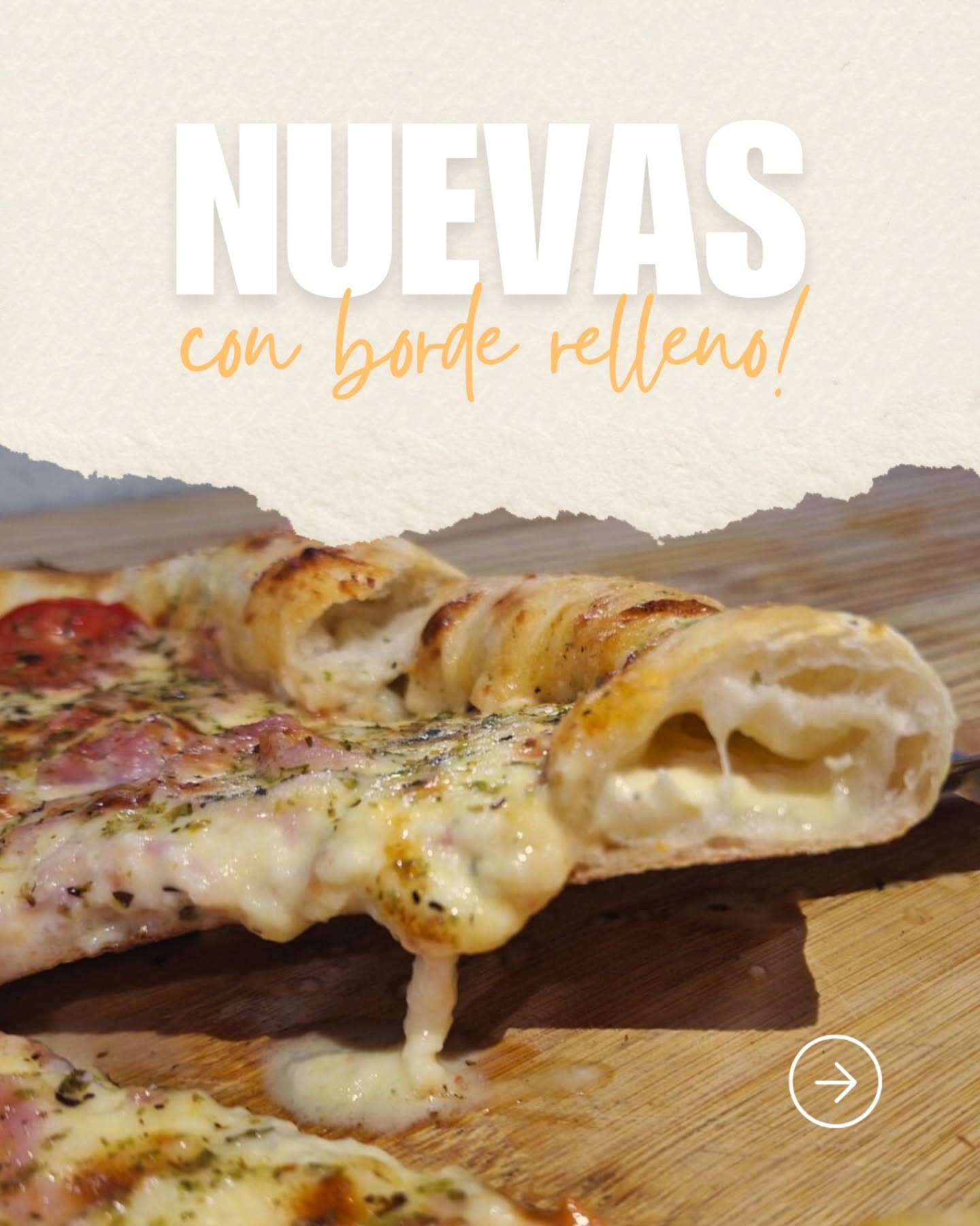 Pizza con borde relleno de queso