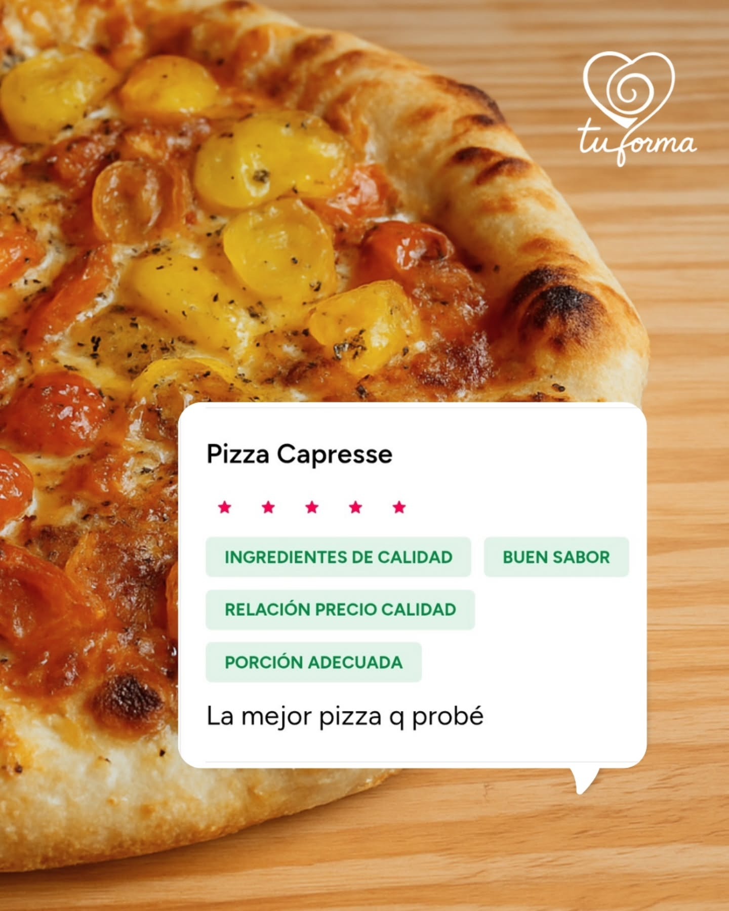 Pizza capresse con tomates cherry