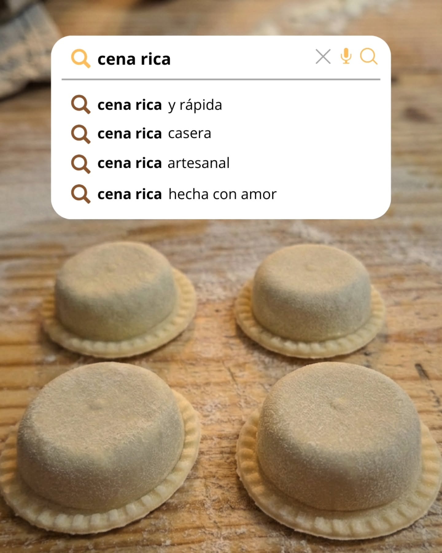 Sorrentinos caseros listos para cocción