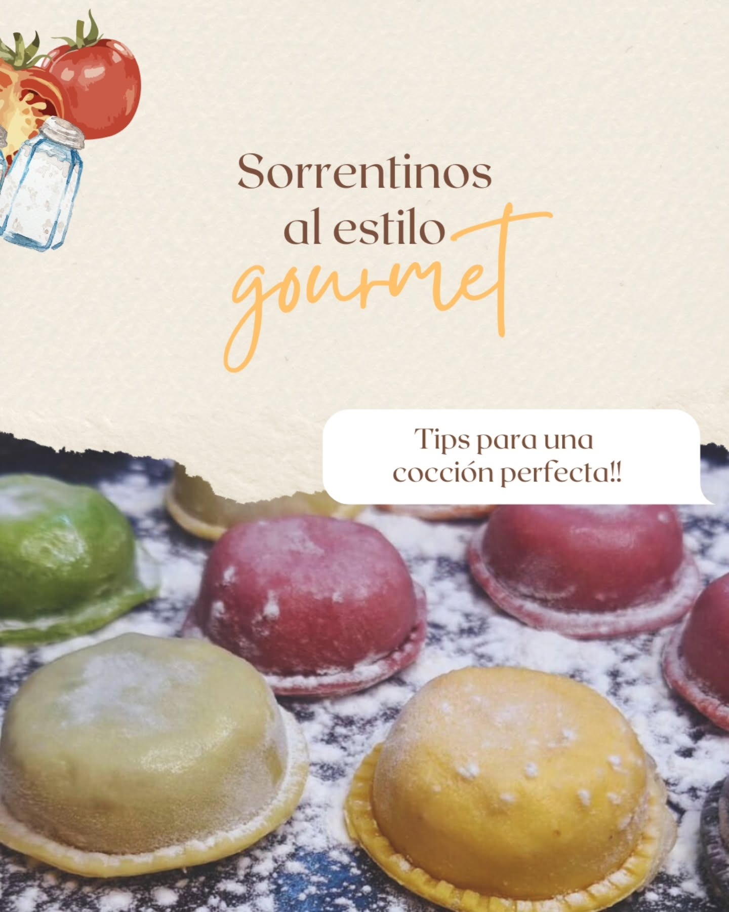 Sorrentinos caseros de colores